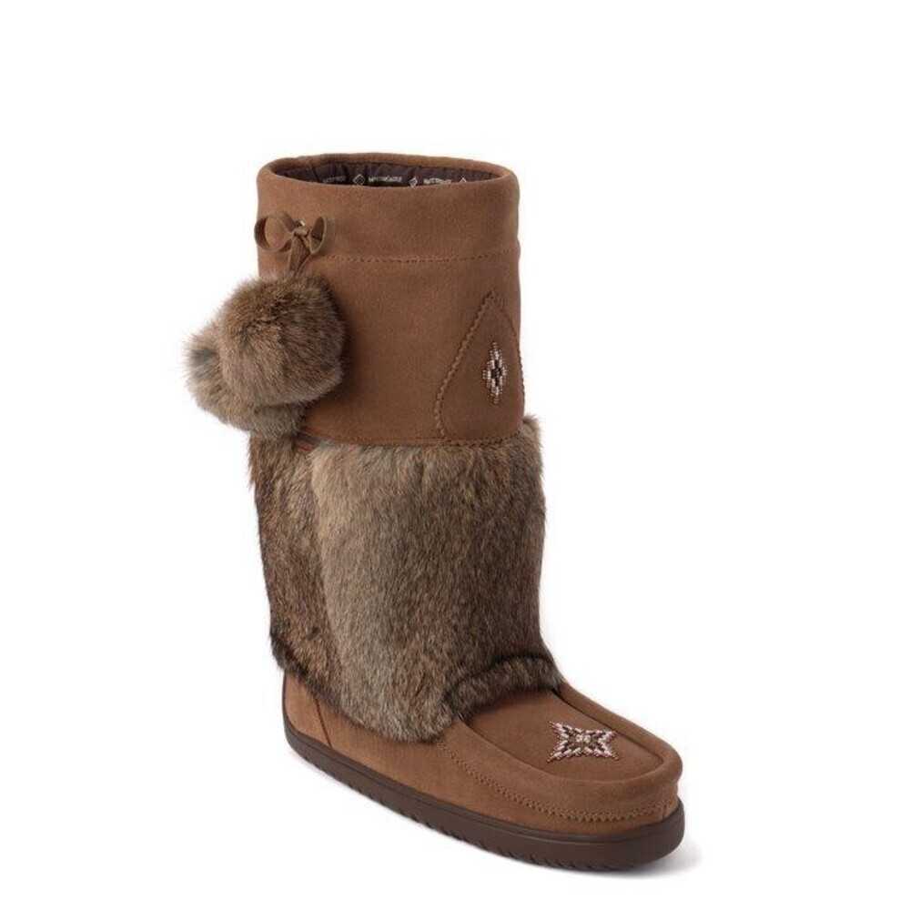Manitobah Snowy Owl Women's 5 Brown Suede Waterproof Moc Toe Mid-Calf JOBB1301
